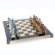 Шахматы Греко-римские, латунь, в деревянном футляре S11BBLU 44x44 см