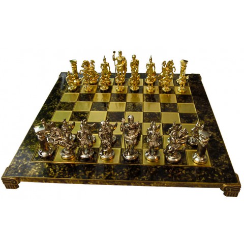 Красивые шахматы Manopoulos Греко-римские коричневые 44х44 см