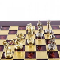 Шахматы Manopoulos красные S15RED Лучники 28x28 см