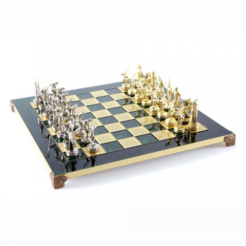 Зеленые подарочные шахматы Manopoulos S7GREEN Геркулес и Полубоги Олимпа 36x36 см