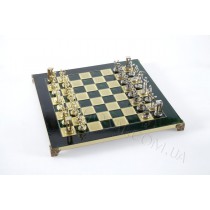 Шахматы минойский воин в деревянном футляре Зеленые 36x36 см  