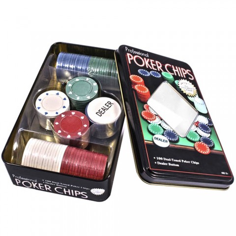 Игра покер набор TC04100 Duke в оловянном кейсе на 100 фишек